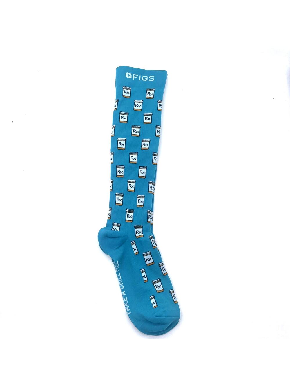 1 Pair FIGS Compression Blue Socks Size L